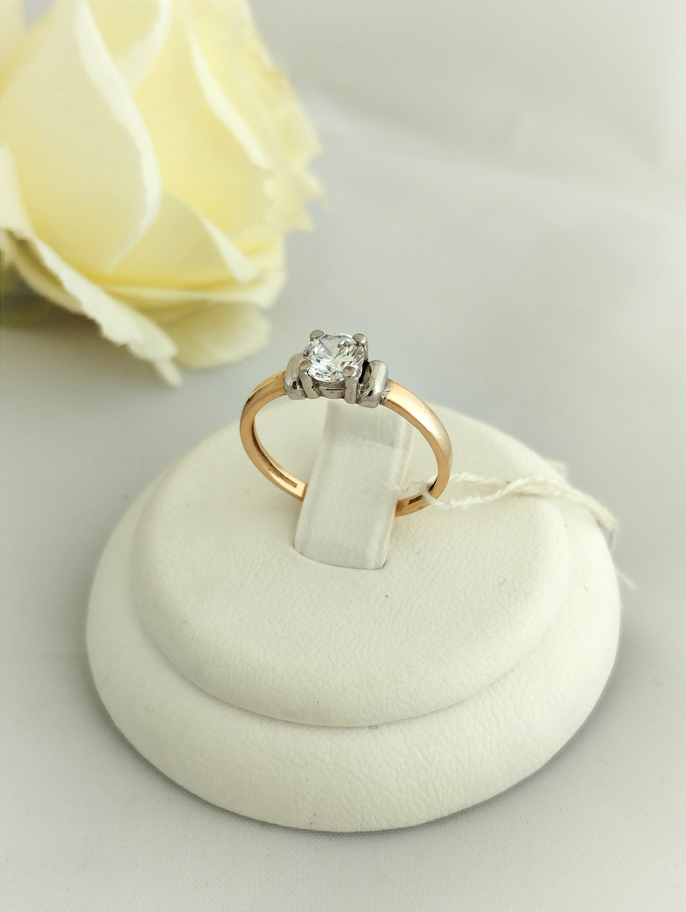 Золоте кільце з цирконієм, помоловічне кільце - Зображення 2