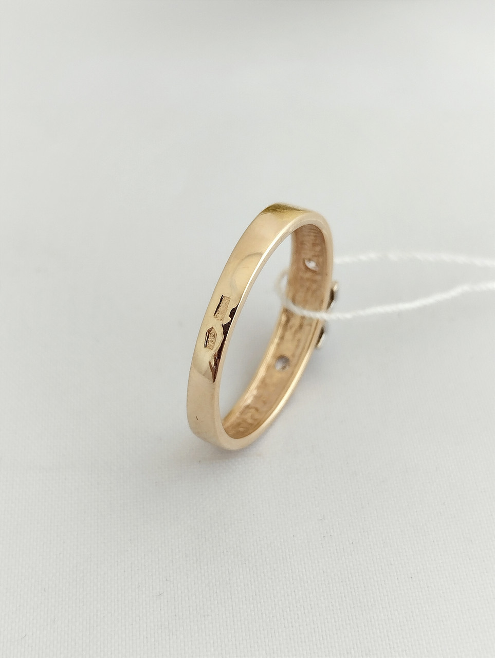 Золоте кільце з цирконієм, помоловічне кільце - Зображення 3