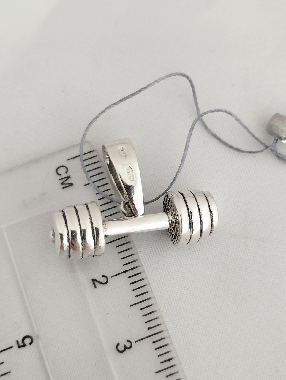 Срібний кулон гантелі - Зображення 2