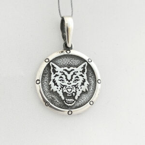 Срібний кулон вовк