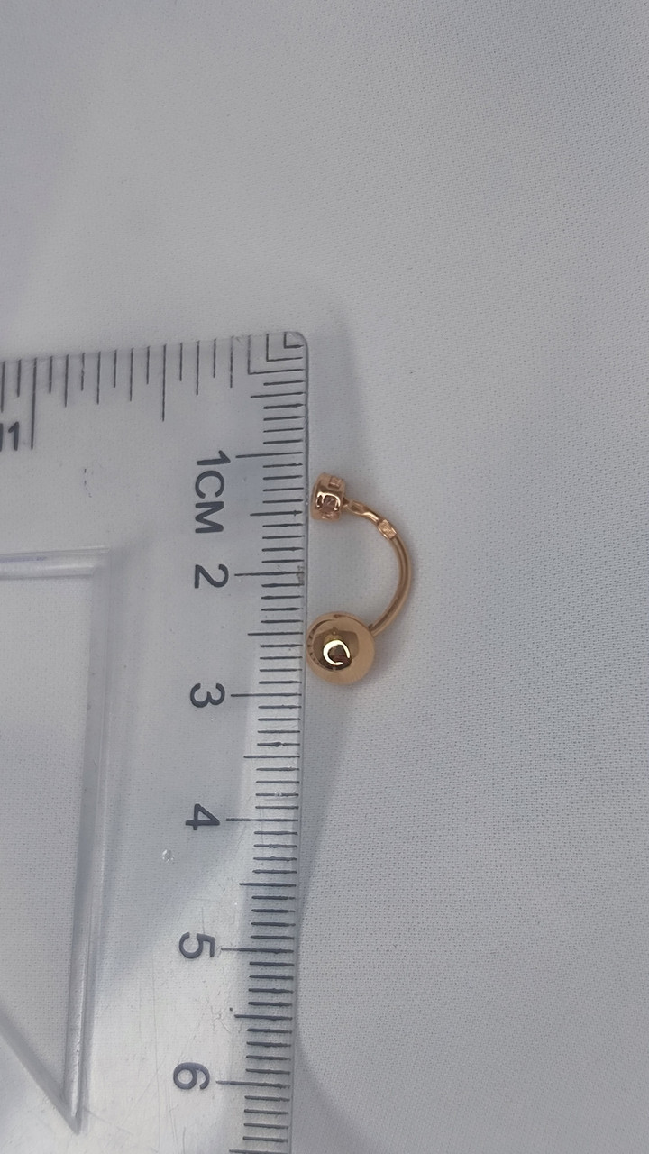 Золоті сережки матрьошки з цирконієм 585 проби - Зображення 2