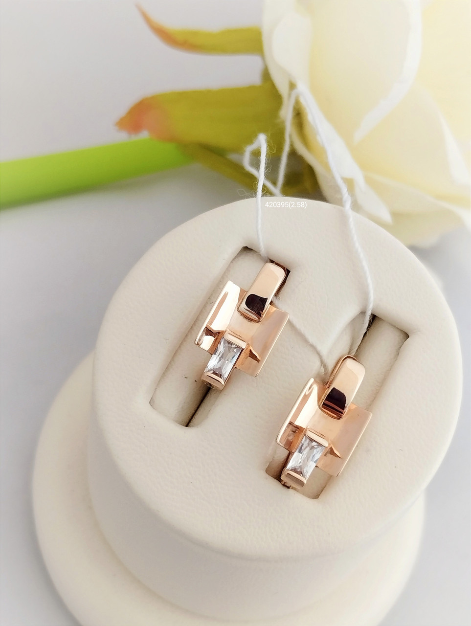 Золоті сережки з цирконієм