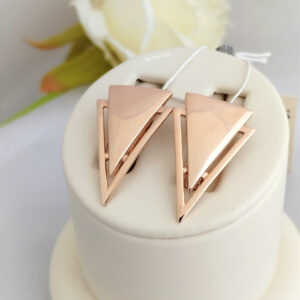 Золоті сережки без вставок, золоті сережки трикутник
