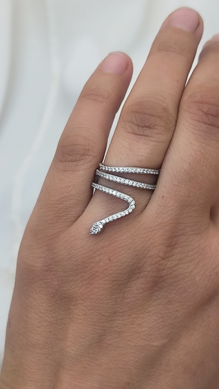 Срібне кільце змія 925 проби - Зображення 2