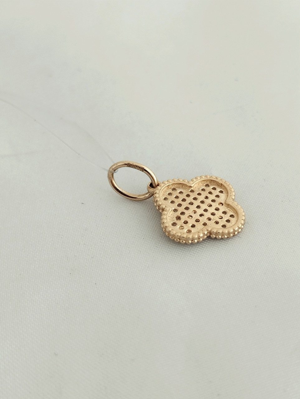 Золотий кулон конюшина з цирконієм - Зображення 3