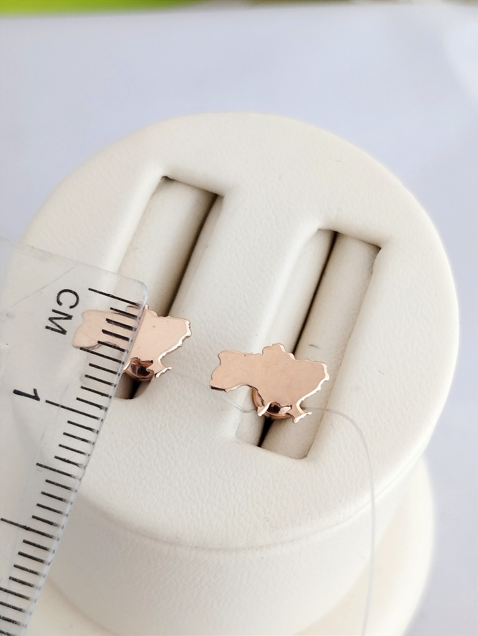 Золоті сережки мапа України, патріотичні прикраси карта України - Зображення 3