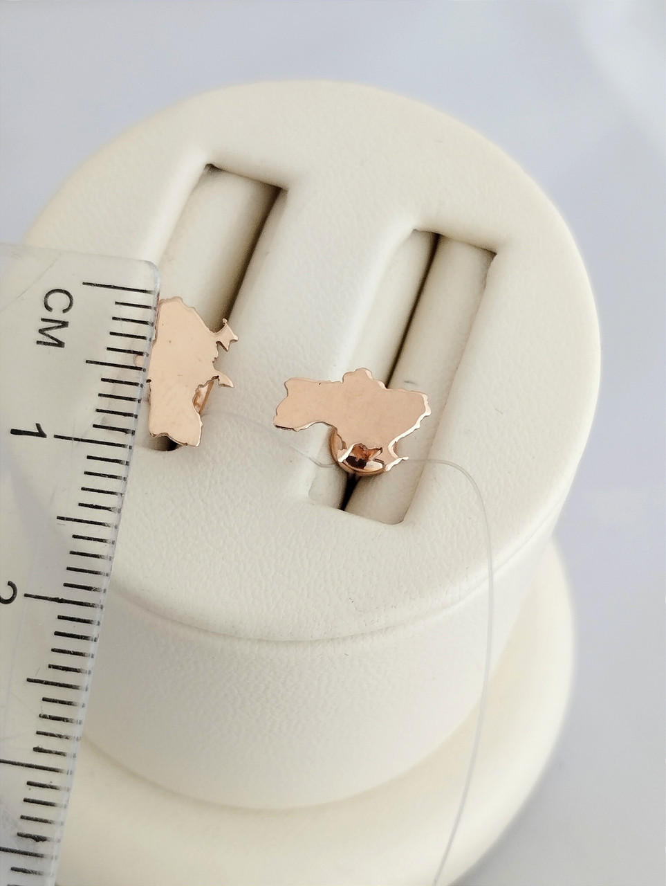 Золоті сережки мапа України, патріотичні прикраси карта України - Зображення 2