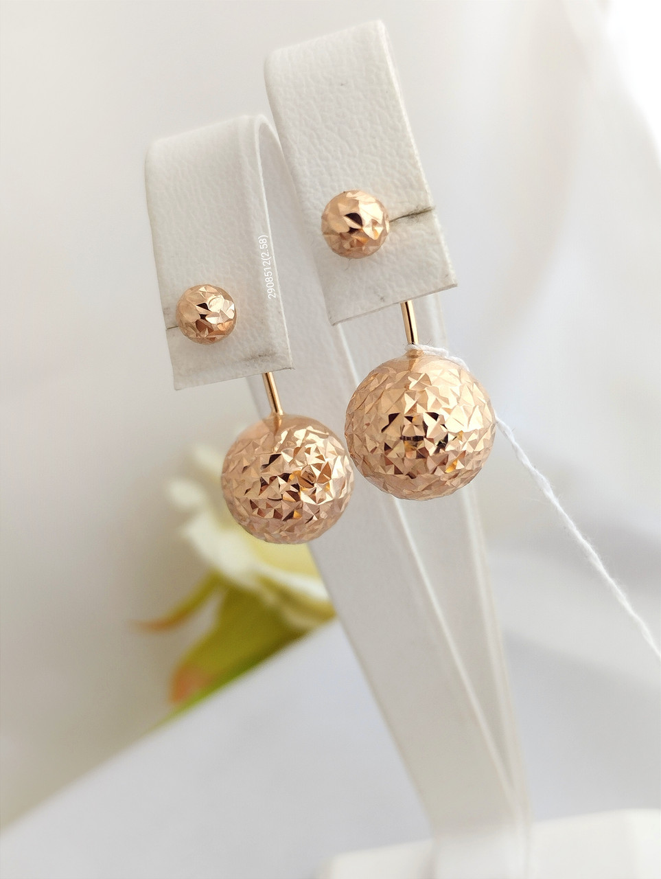 Золоті сережки кулі золоті сережки матриці - Зображення 2