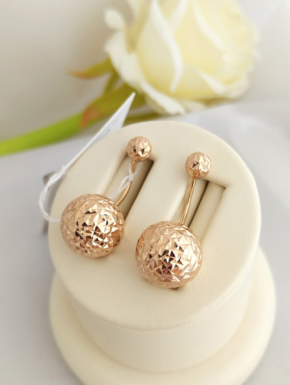 Золоті сережки кулі золоті сережки матриці - Зображення 3