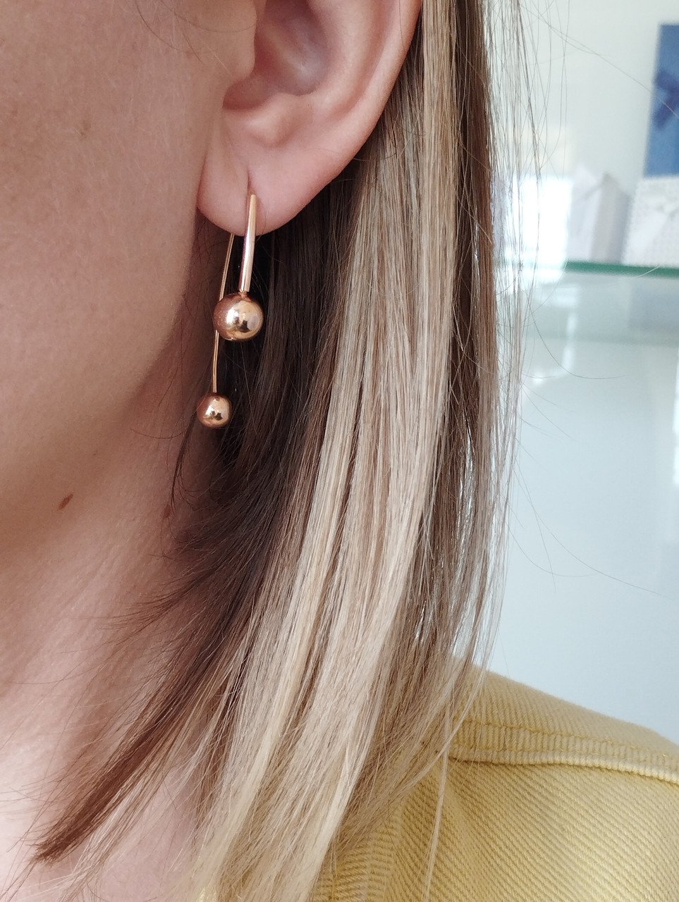 Золоті сережки з кулями - Зображення 2