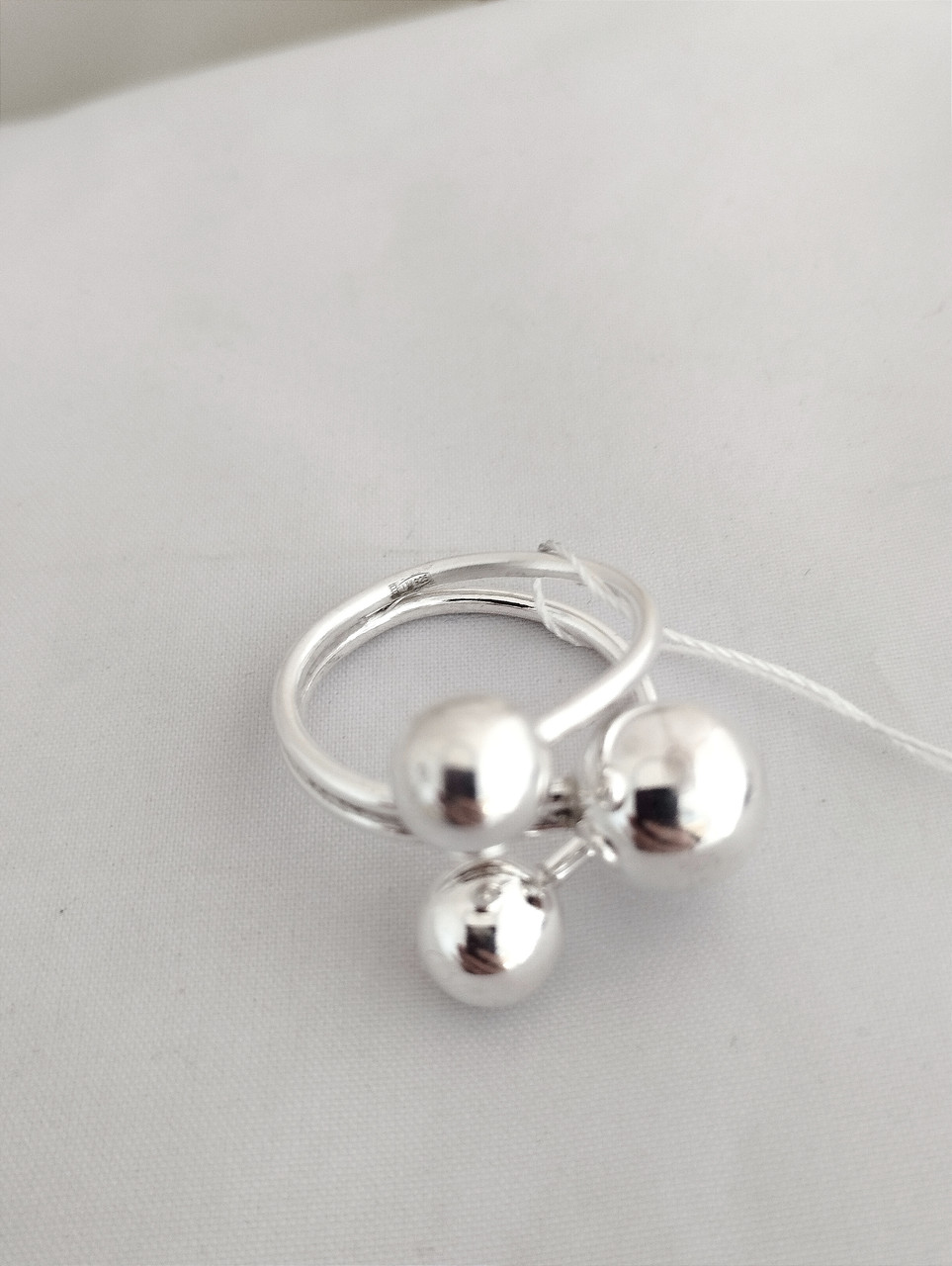 Срібне кільце поцілунок срібне кільце з кулями - Зображення 3