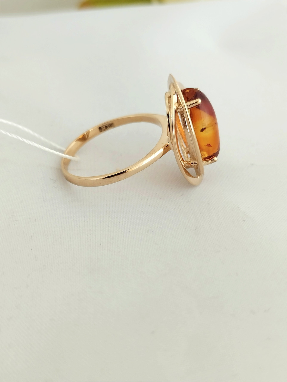 Золоте кільце з бурштином кільце з Бурштином - Зображення 4