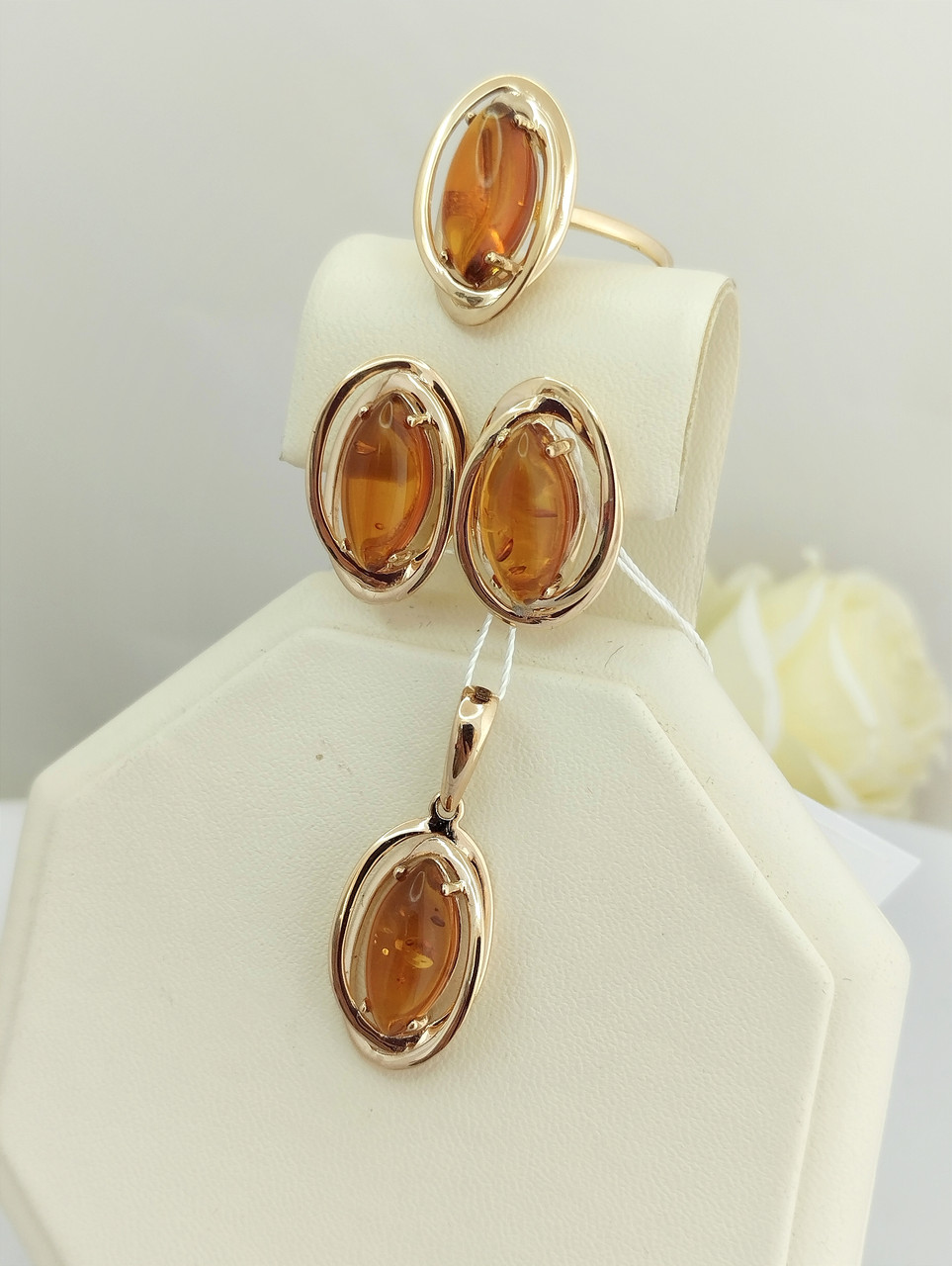 Золоте кільце з бурштином кільце з Бурштином - Зображення 6