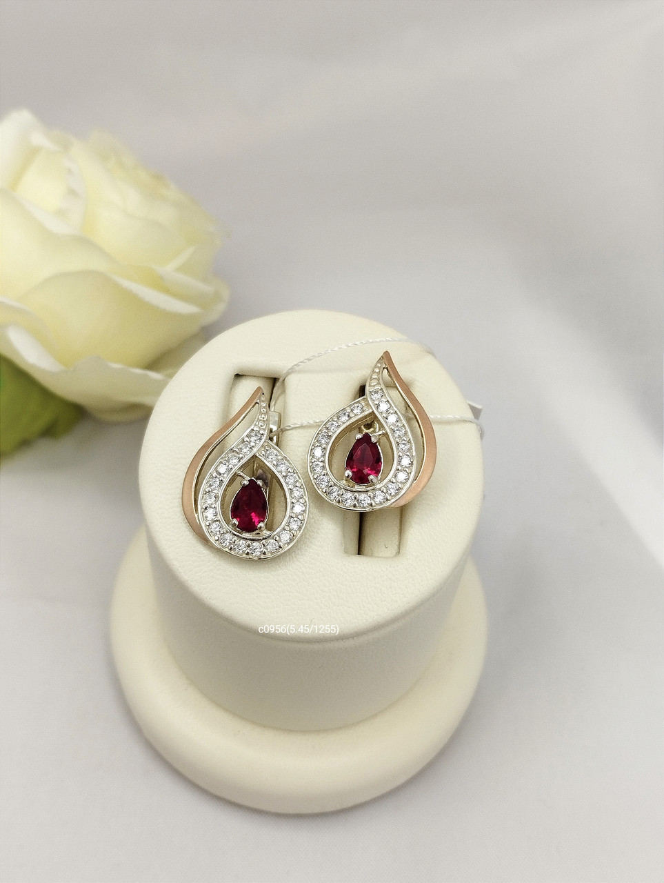 Срібні сережки із золотими пластинами Ukr-Gold