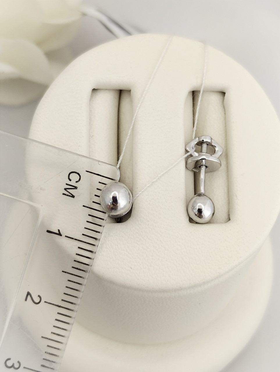 Срібні сережки гвоздики ID-Gold - Зображення 2