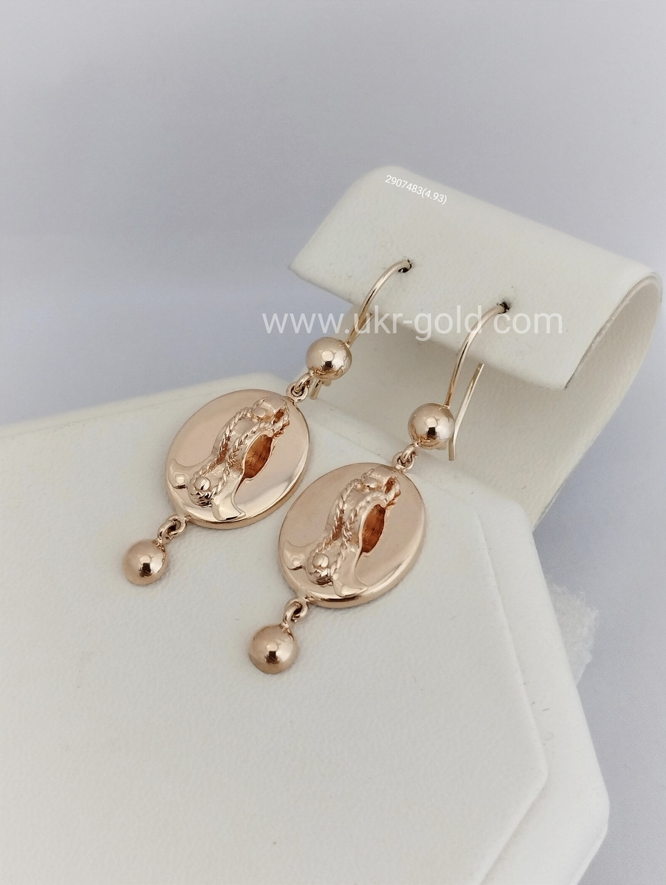 Золоті сережки 585 проби самовари від компаніі ukr-gold - Зображення 2