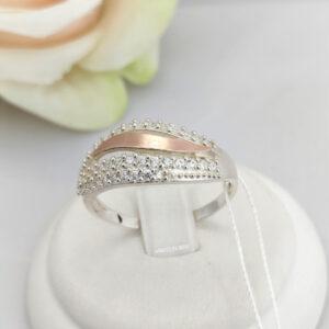 Срібне кільце із золотими пластинами мембран-Gold