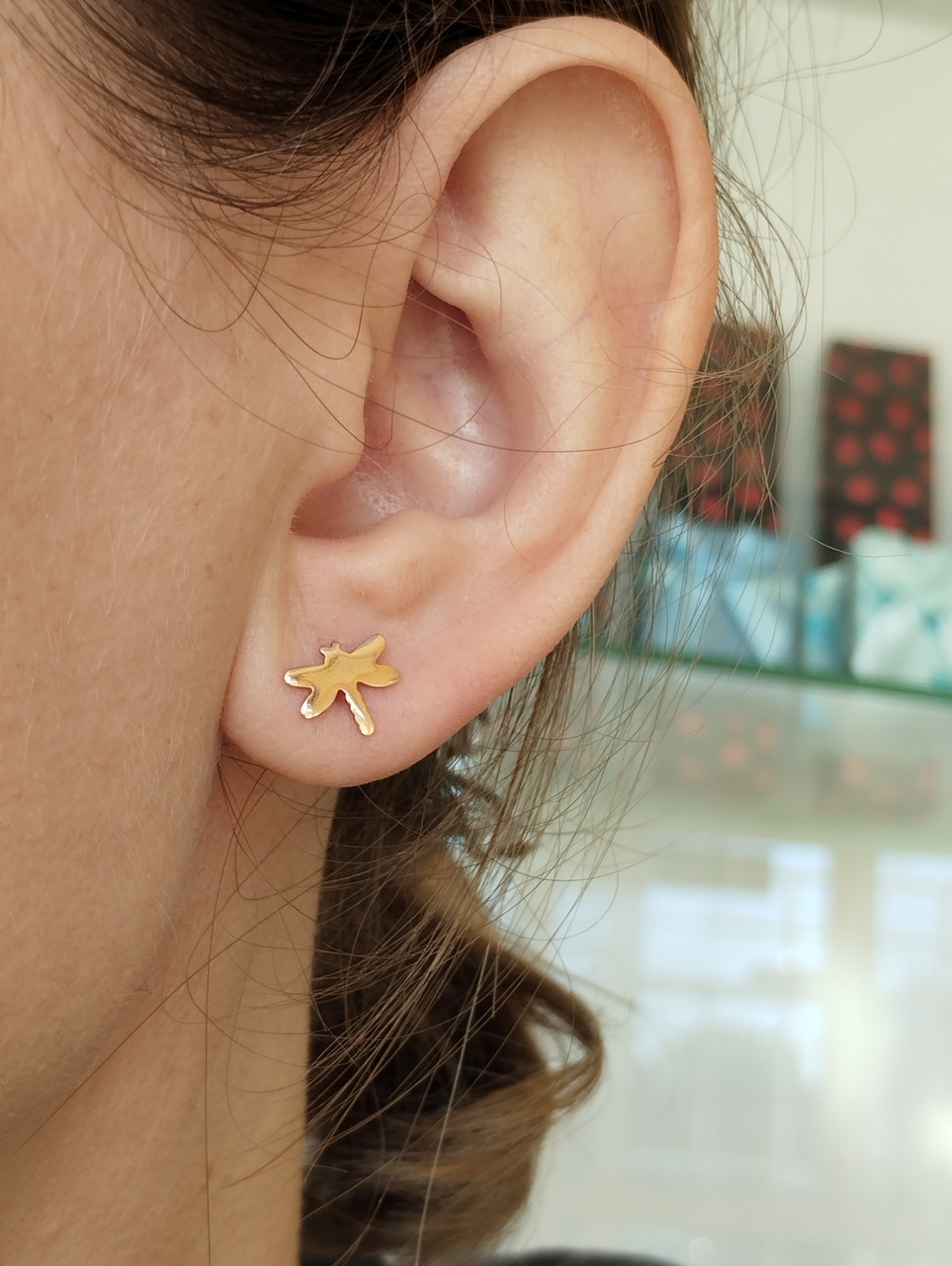 Золоті сережки пусети - Зображення 3