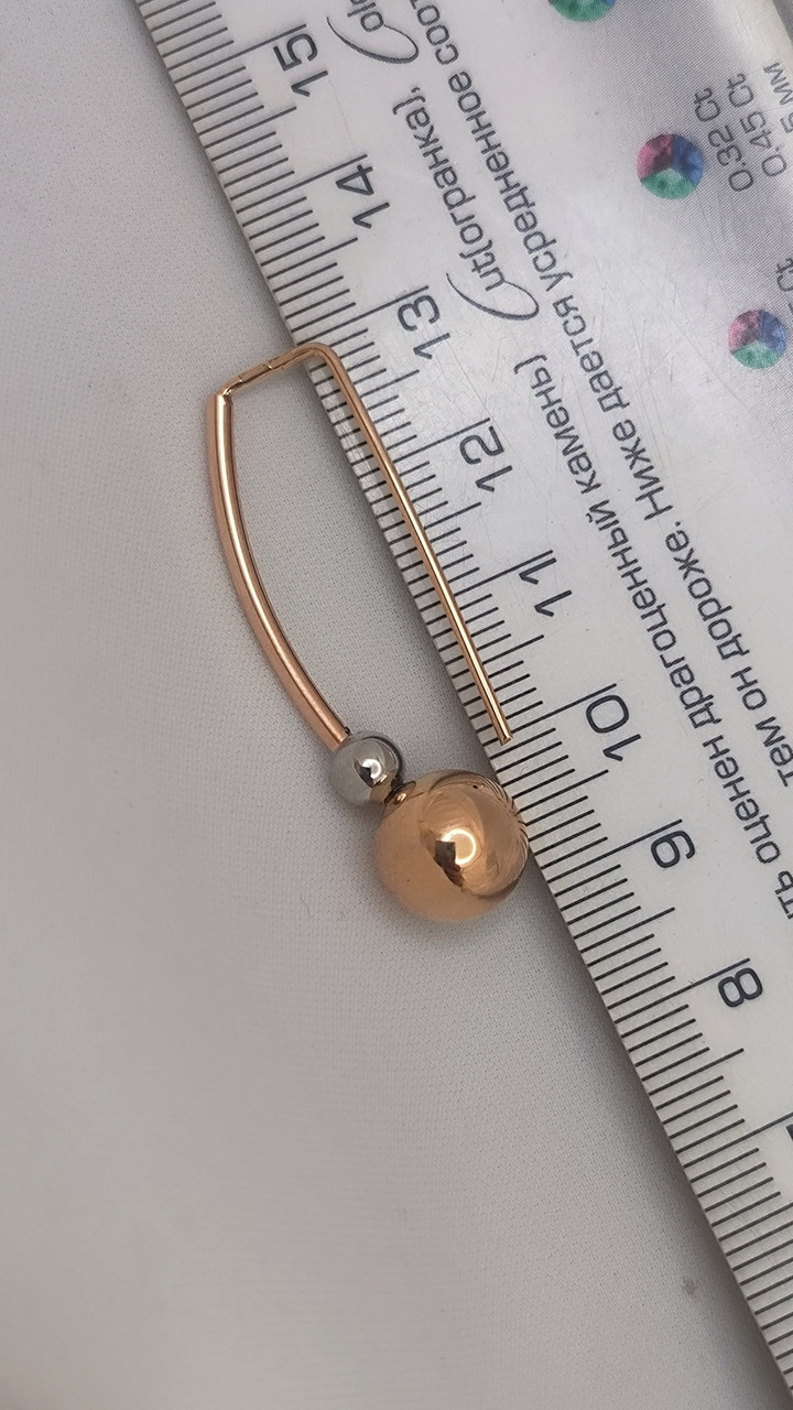 Золоті сережки 585 проби Ukr-gold.com - Зображення 3