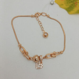 Золотий браслет Снейк із підвіскою Gold