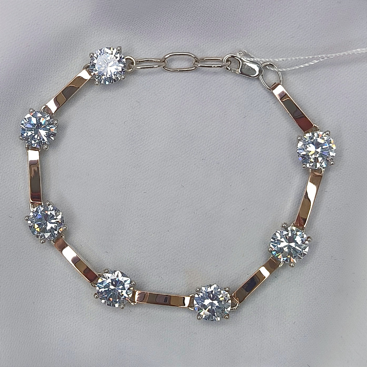 Срібний браслет 925 проби з напаяними пластинами золота Ukr-gold.com