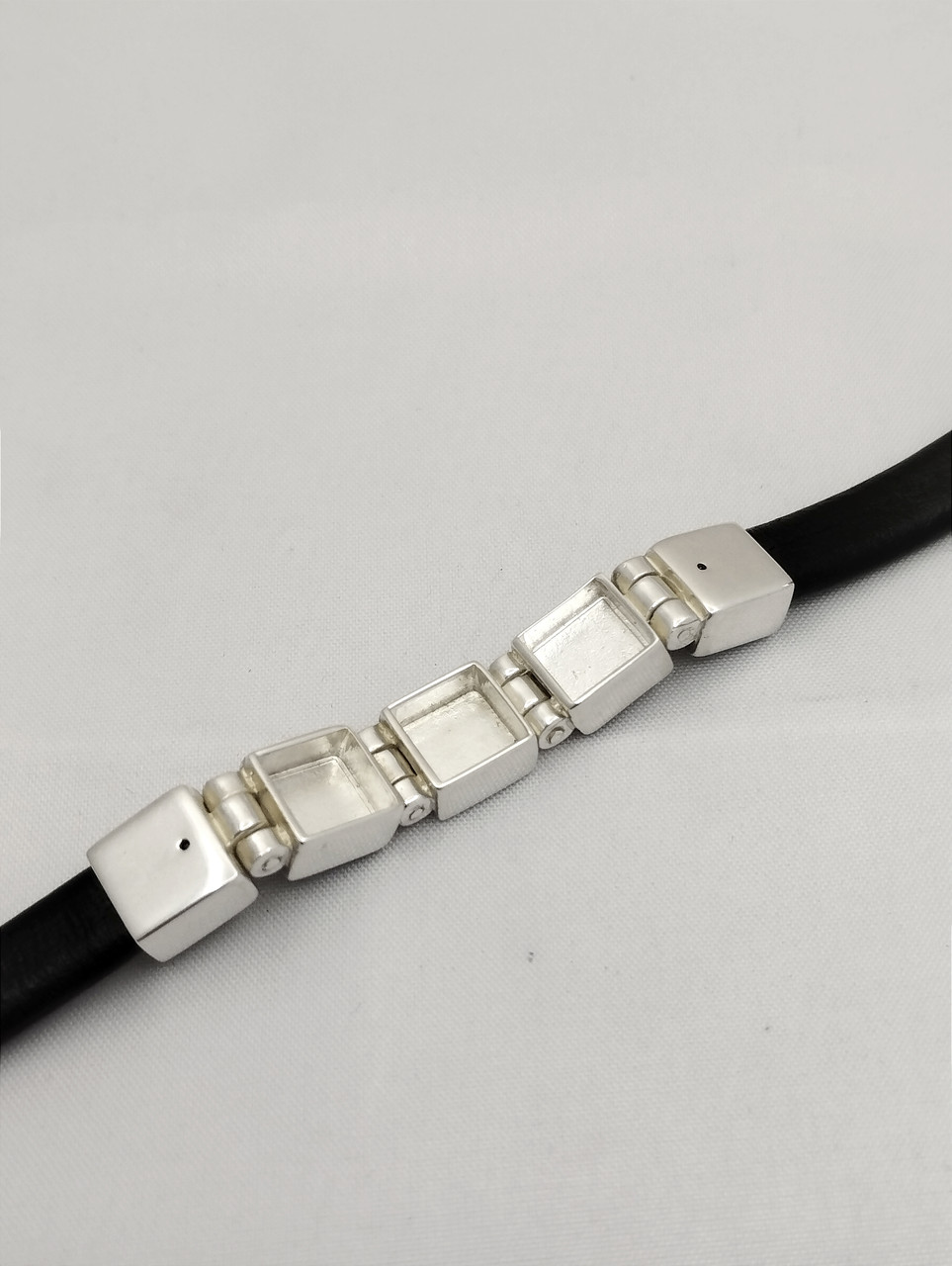 Срібний браслет зі шкіряною вставкою Ukr-Gold - Зображення 7