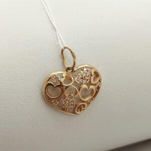 Золотий кулон серце Ukr-Gold