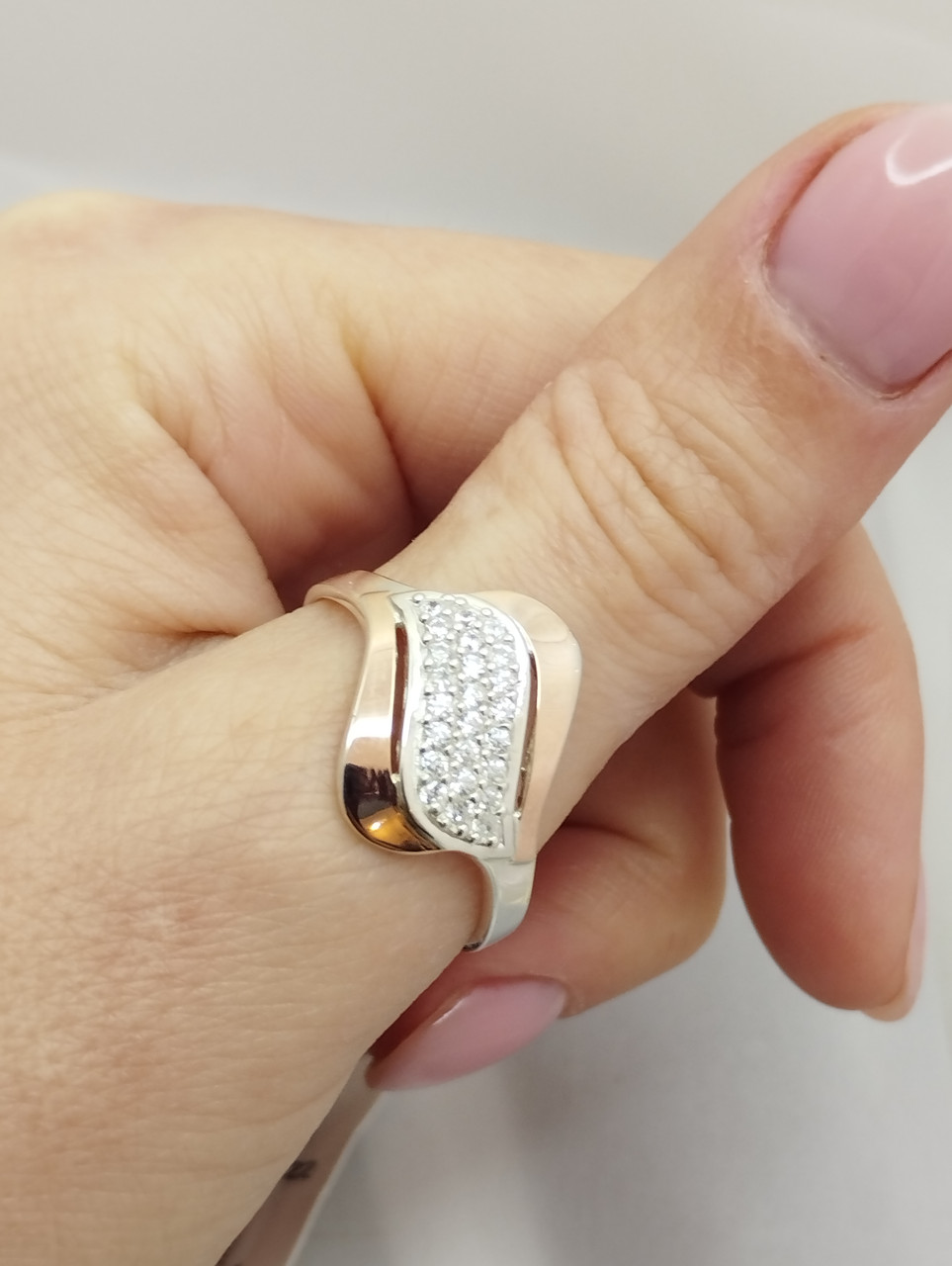 Срібне кільце із золотими пластинами Ukr-Gold - Зображення 2