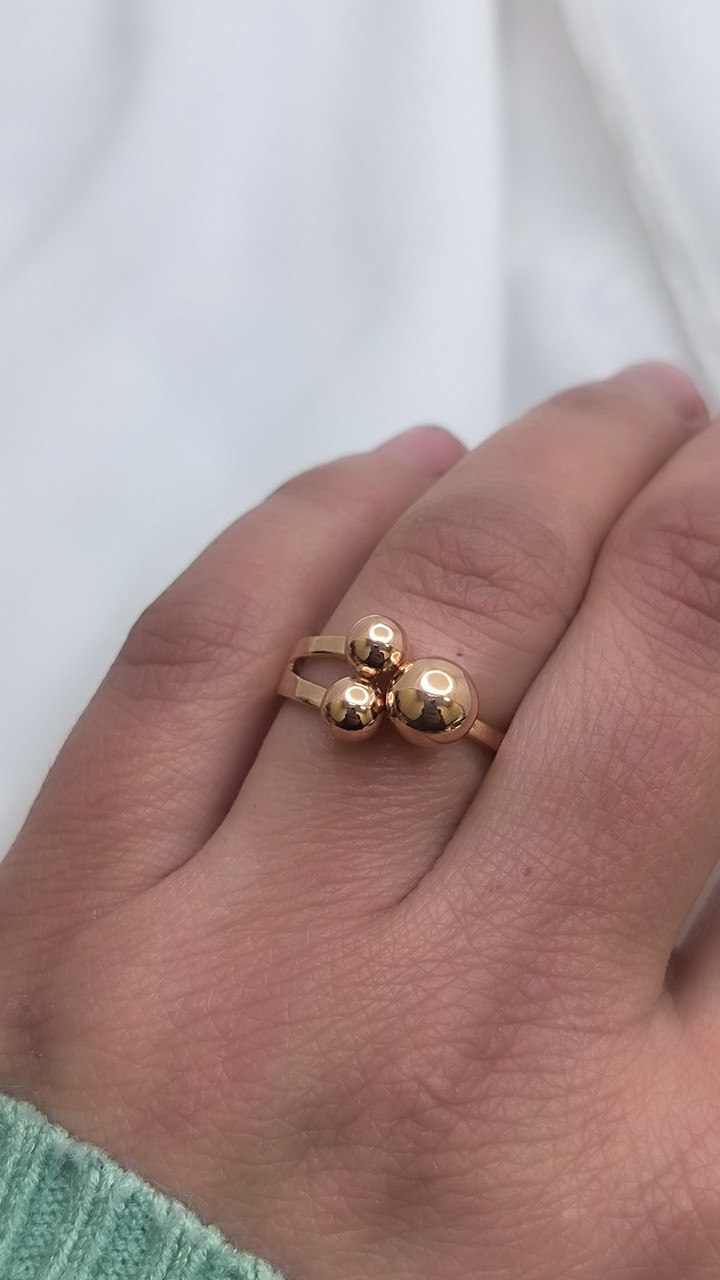 Золоте кільце з кульками 585 проби Ukr-gold.com - Зображення 2