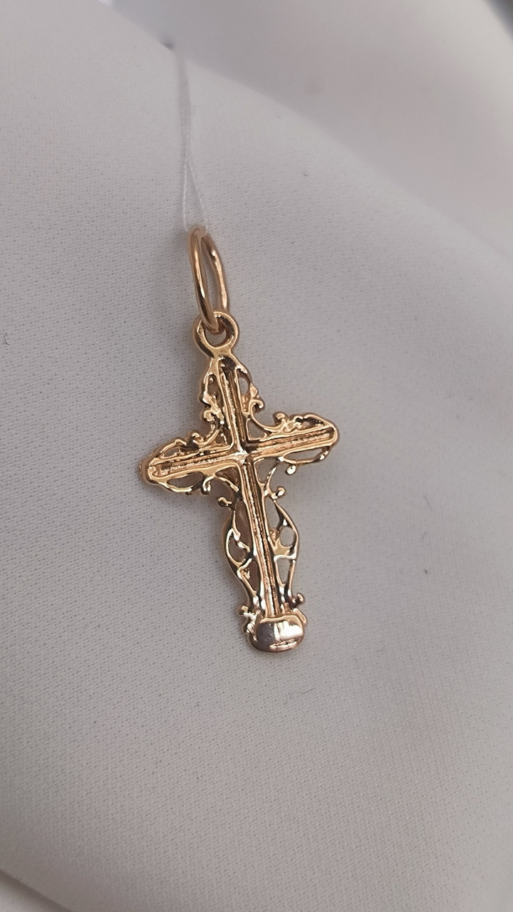 Золотий ажурний хрестик 585 проби Ukr-gold.com - Зображення 4