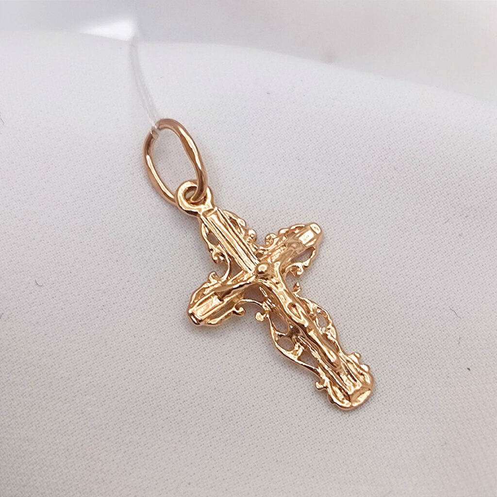 Золотий ажурний хрестик 585 проби Ukr-gold.com