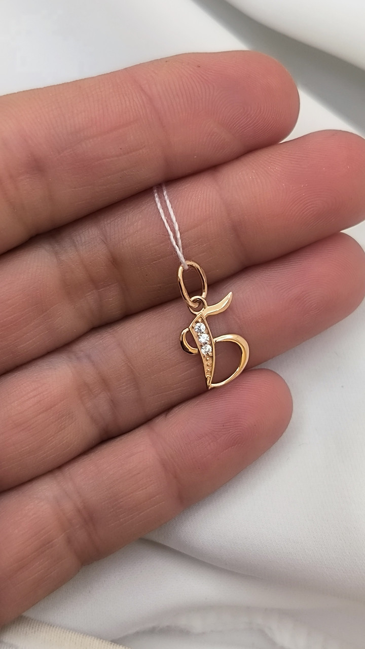 Золотий кулон буква Б 585 проби Ukr-gold.com - Зображення 3