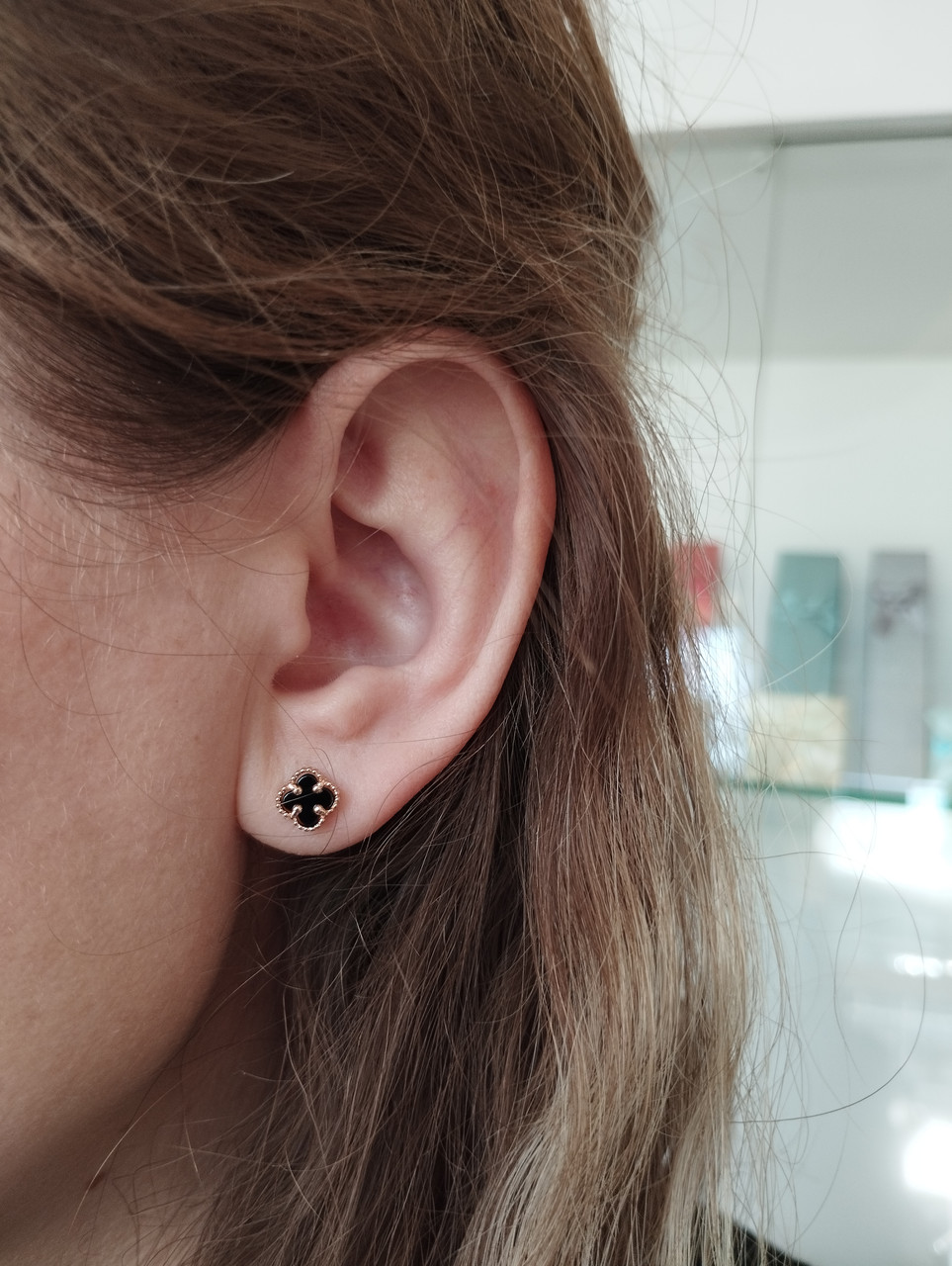 Золоті сережки пусети з оніксом Ukr-Gold - Зображення 3