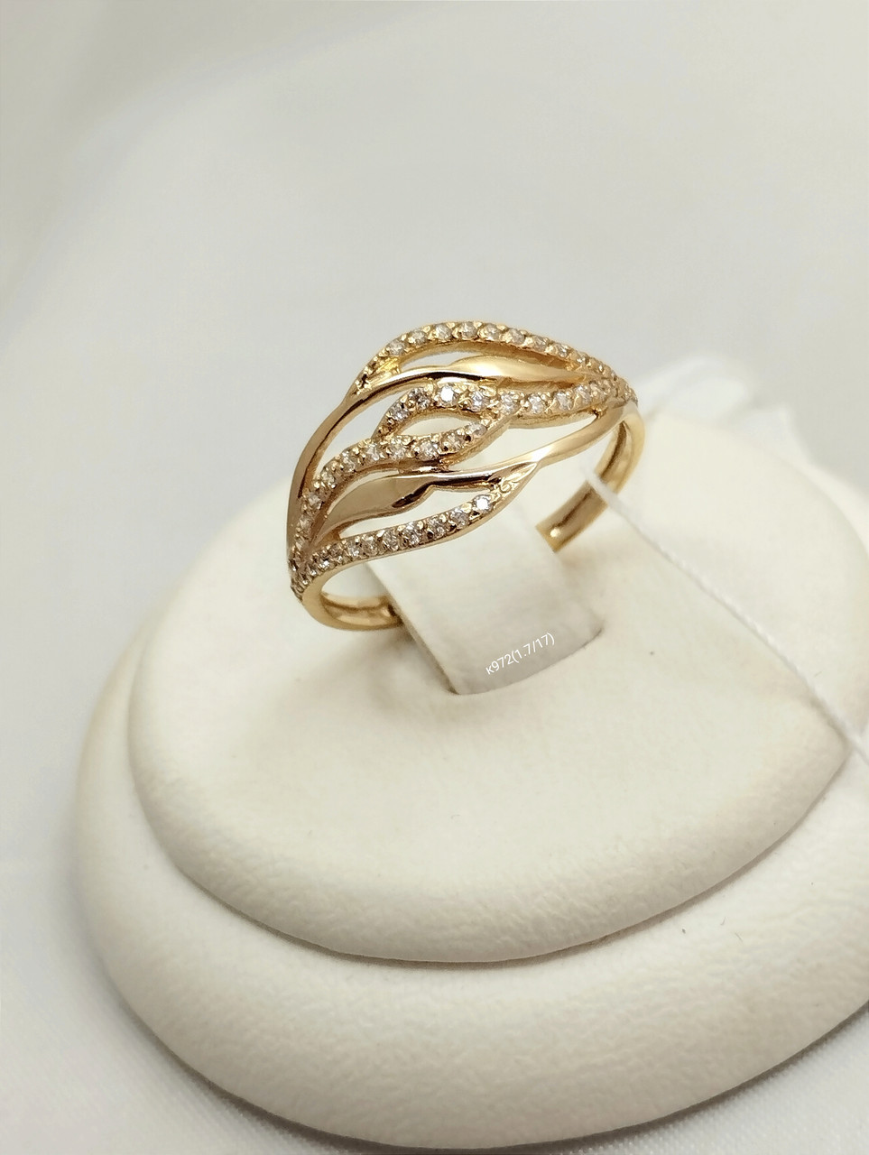 Золоте кільце з камінням арт. к972 від кампанії Ukr-gold.