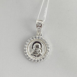 Срібний кулон іконка з цирконієм Ukr-Gold