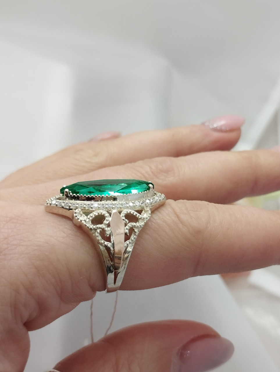 Срібне кільце 375 проби із золотими пластинами 585 проби Ukr-Gold - Зображення 4