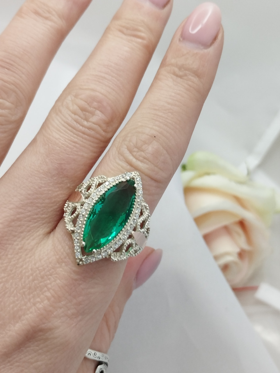 Срібне кільце 375 проби із золотими пластинами 585 проби Ukr-Gold - Зображення 3