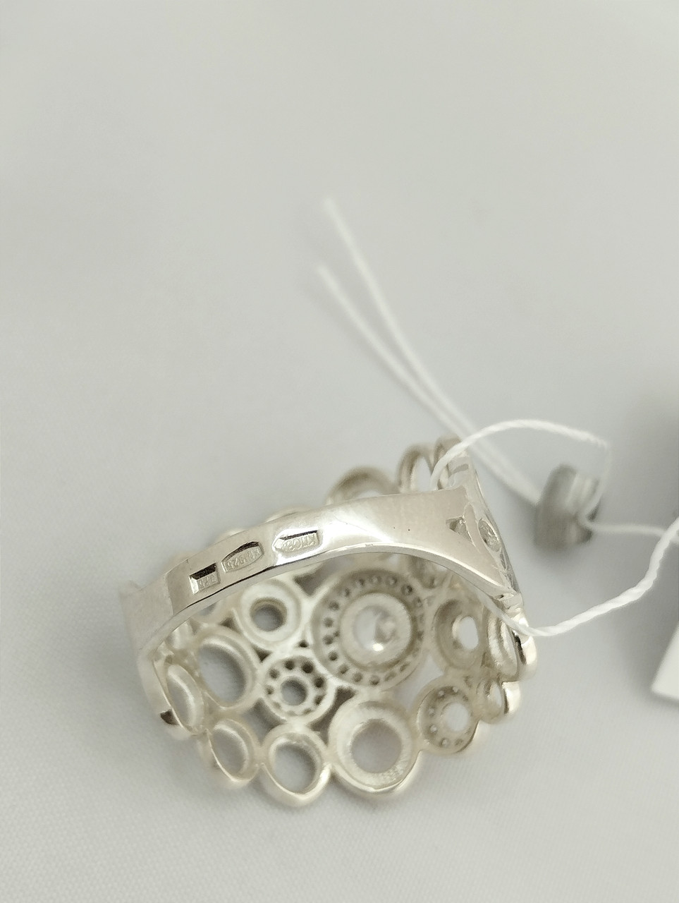 Срібне кільце 925 проби із золотими пластинами 375 проби - Зображення 4