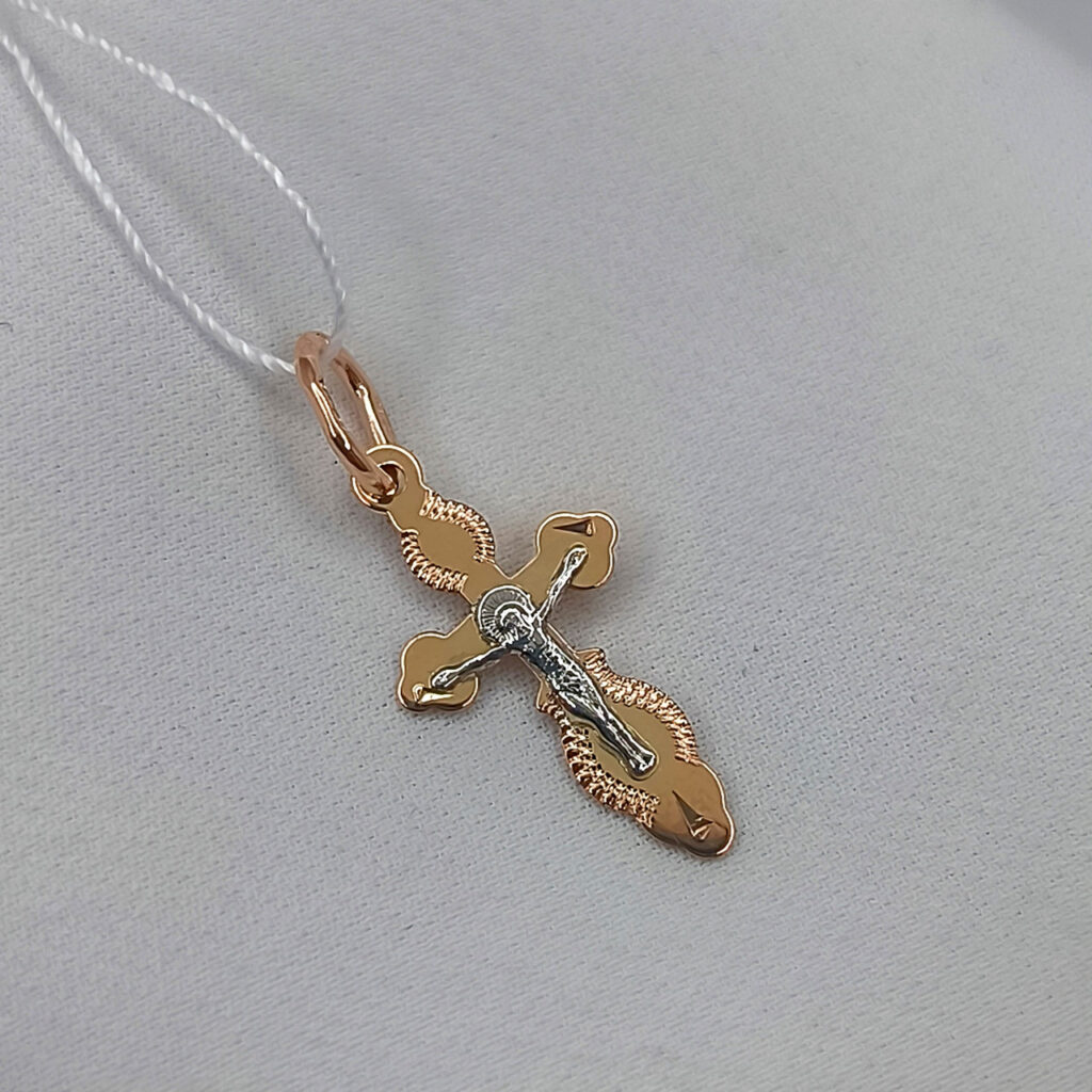 Золотий хрест із розп'яттям Ukr-Gold