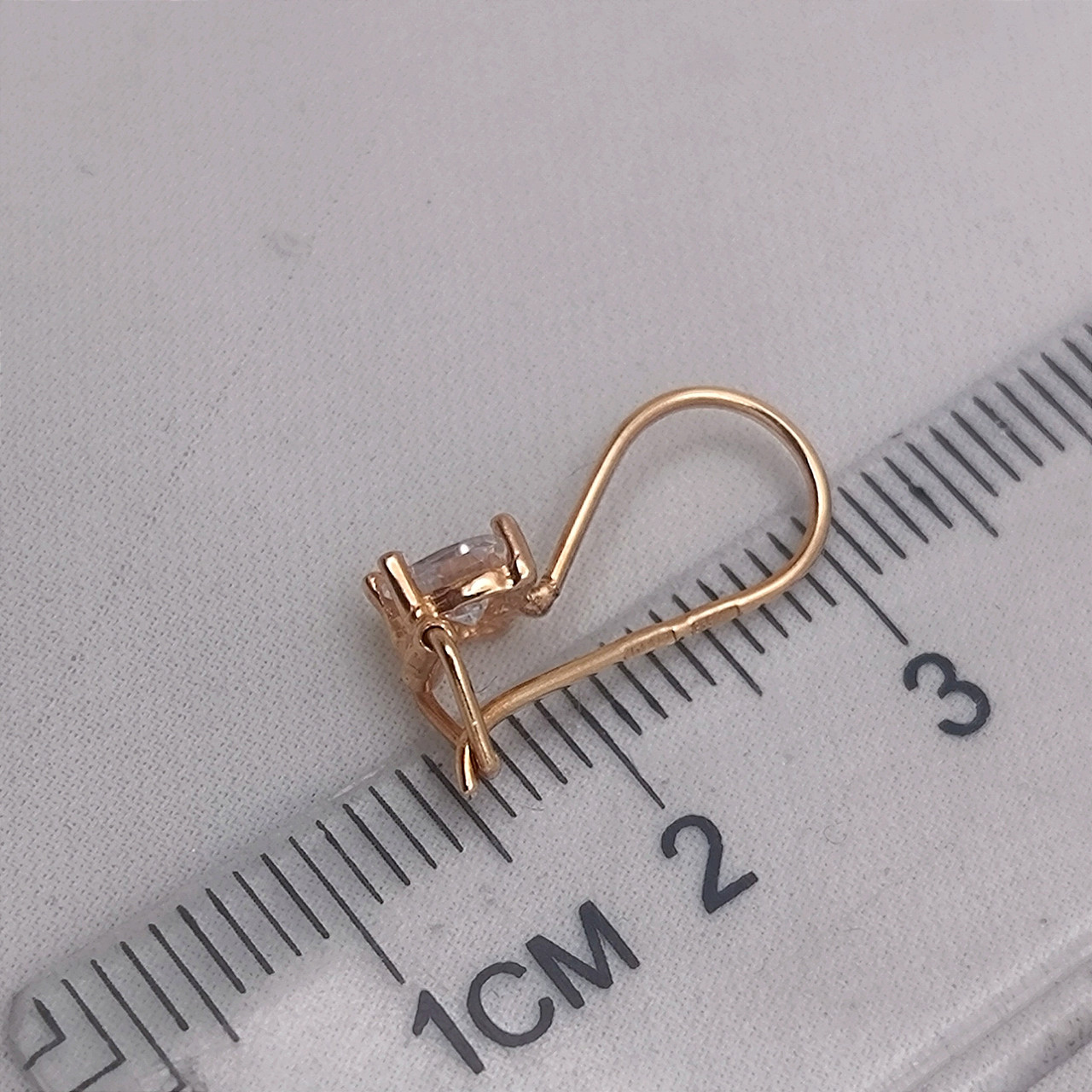 Золоті сережки з червоного золота з цирконієм - Зображення 7