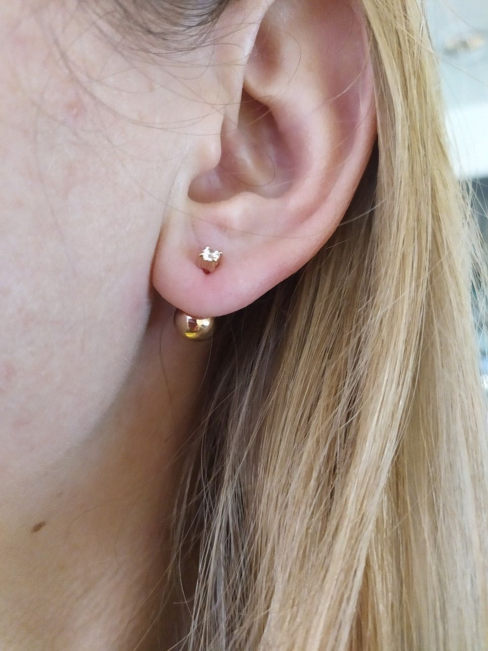 Золоті сережки кульками Діор, золоті сережки трансформери золоті сережки куля - Зображення 6