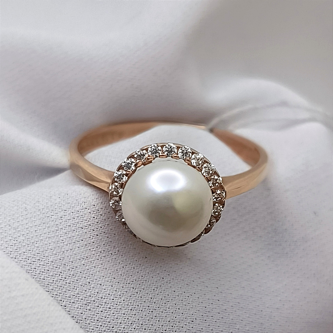 Золоте кільце з культивованими перлами - Зображення 5