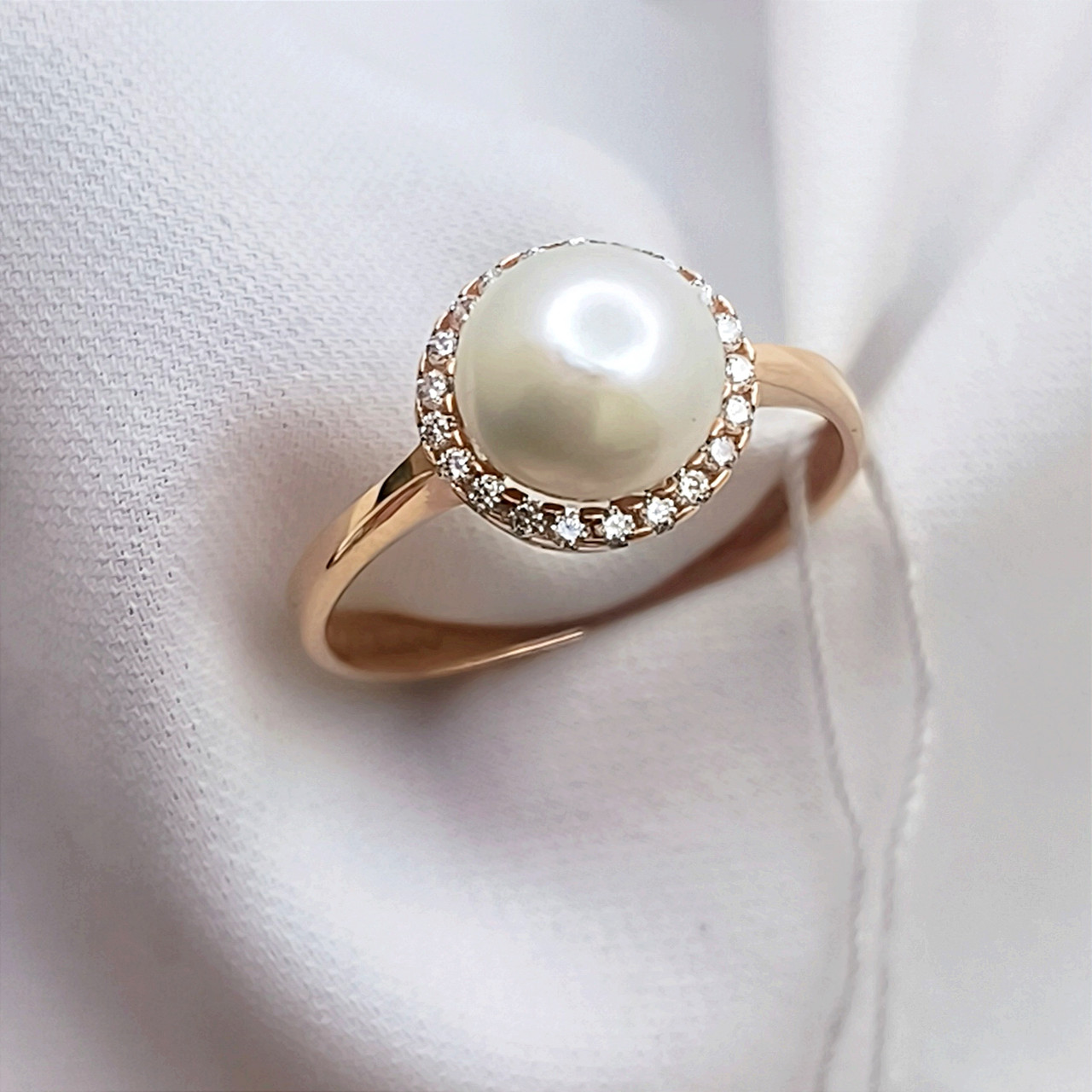 Золоте кільце з культивованими перлами - Зображення 6