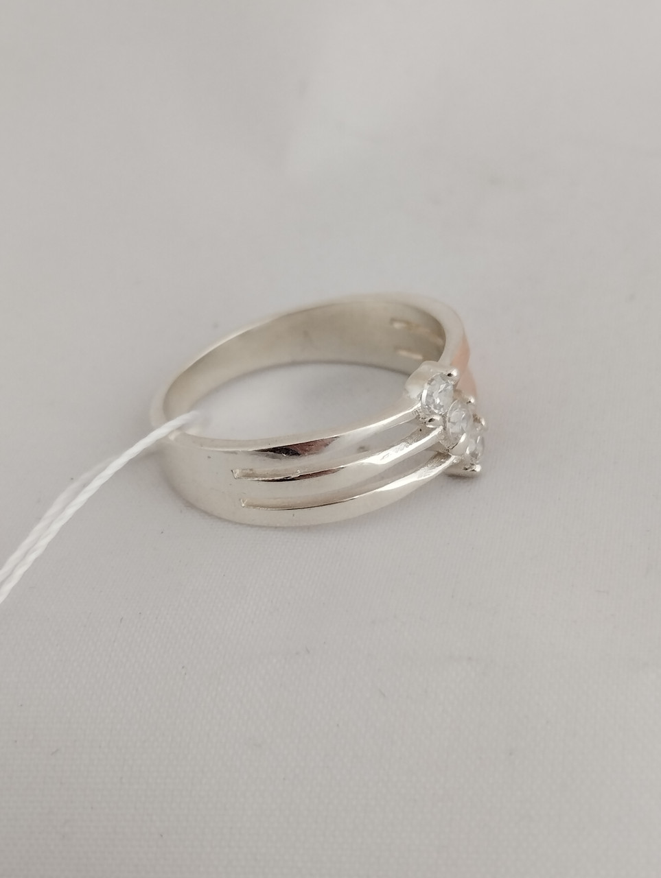 Срібне кільце із золотими пластинами та цирконієм Ukr-gold - Зображення 4