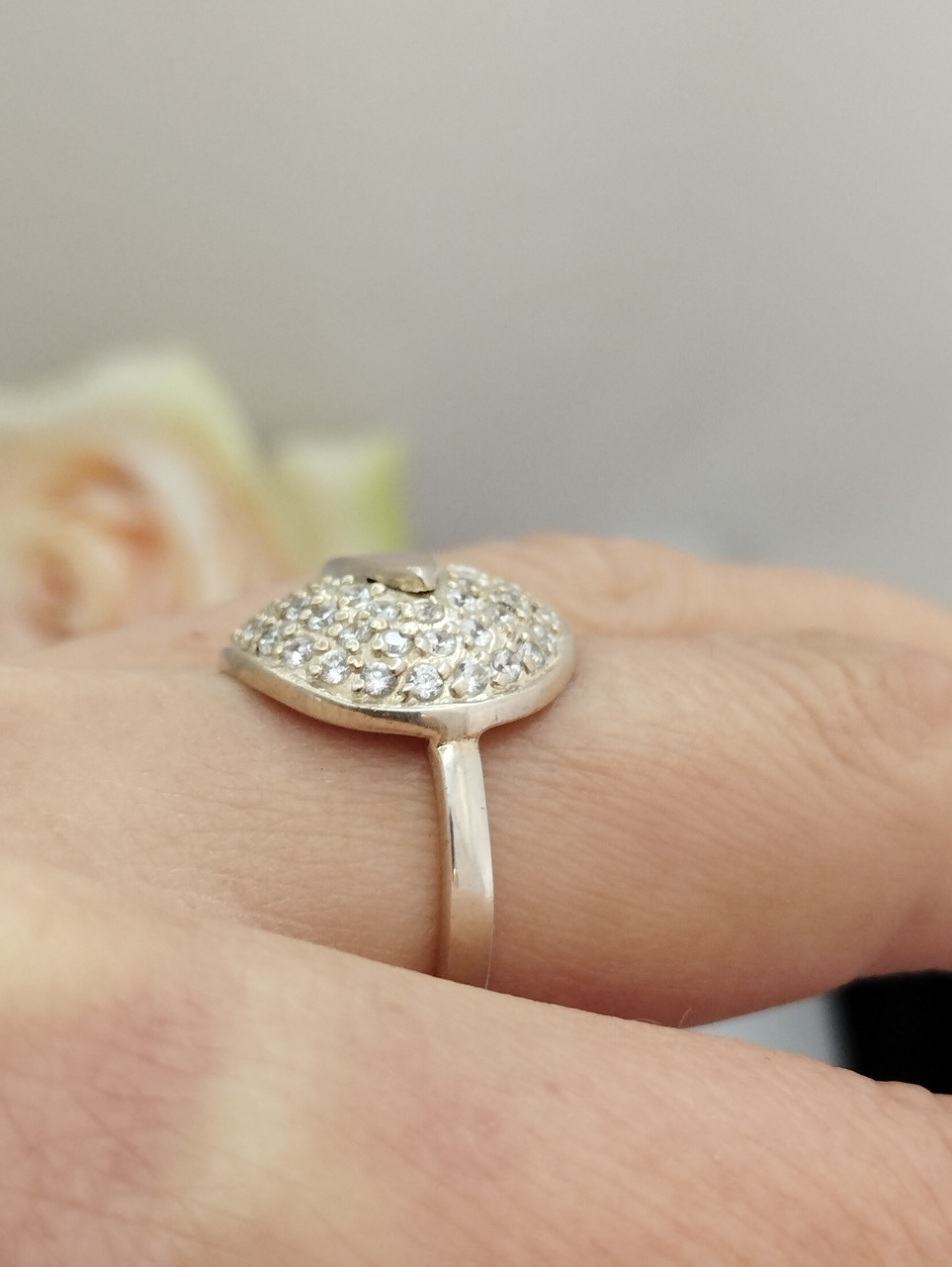 Кільце срібне з золотими пластинами 375 проби - Зображення 4