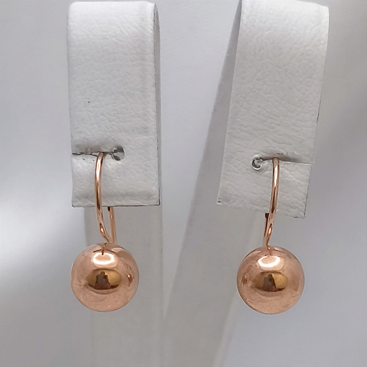 Золоті сережки в червоному золоті 585 проби - Зображення 5