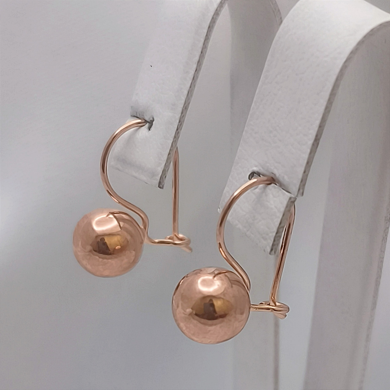 Золоті сережки в червоному золоті 585 проби