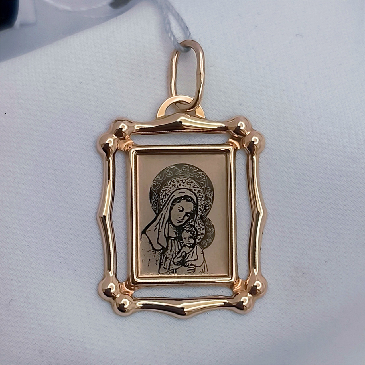 Золота ікона з лазерним гравіюванням в червоному золоті 585 проби