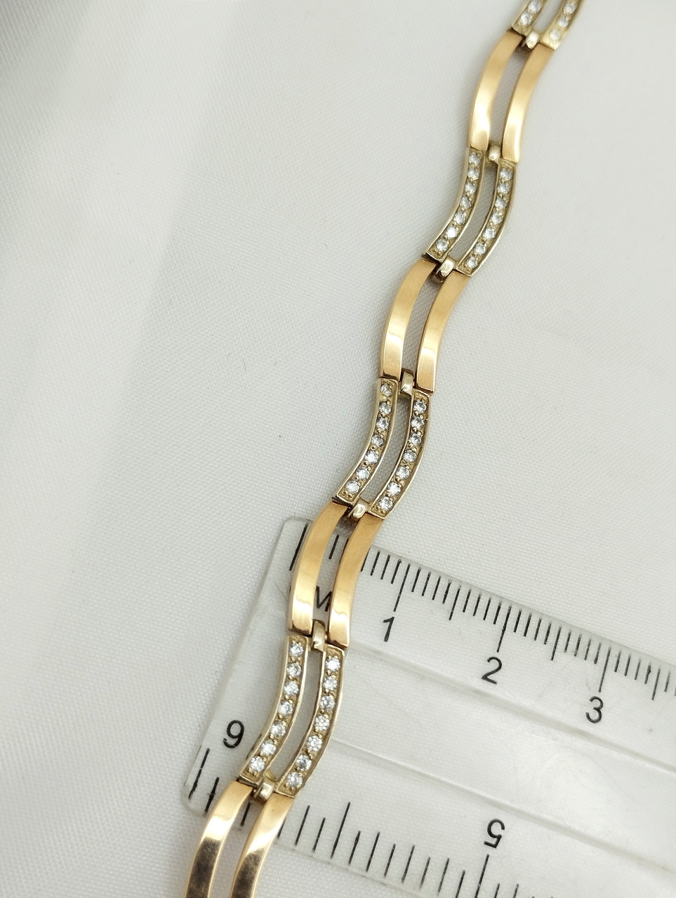 Золотий браслет 585 проби з цирконієм - Зображення 4