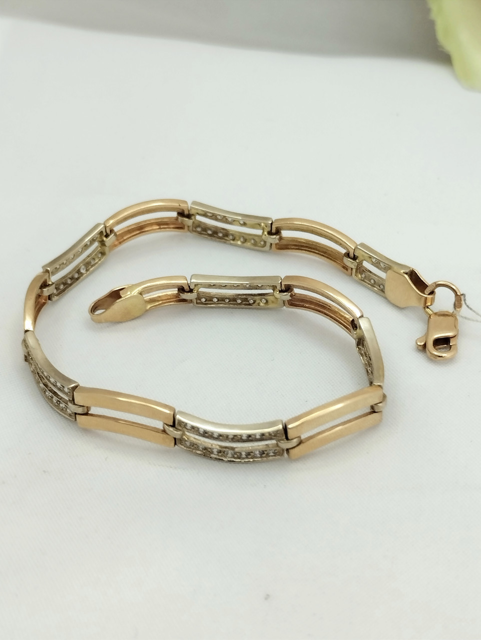 Золотий браслет 585 проби з цирконієм - Зображення 5